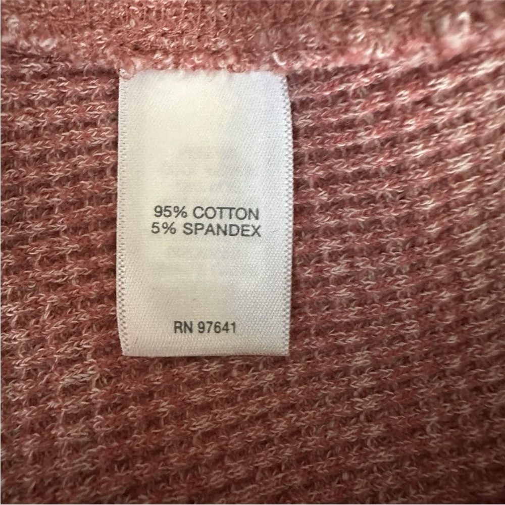 J Jill Pullover Womens Large Cotton Heather Pink Waffle Cowl Neck Knit Side Tie - Picture 10 of 11